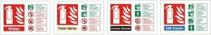 Examples of fire extinguisher ID signs