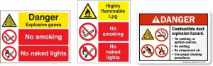 examples of combined warning and prohibition signs