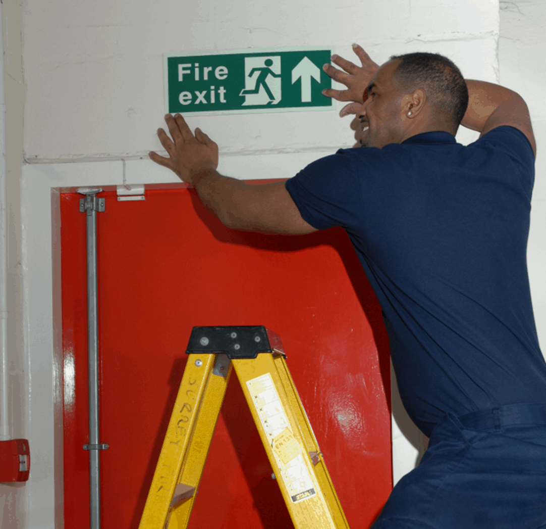 Fire safety signs supplied & fitted to British Standards