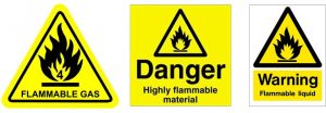 various fire warning signs