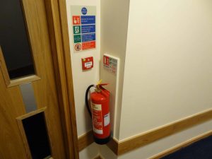 Fire extinguisher locations according to uk fire extinguisher regulations