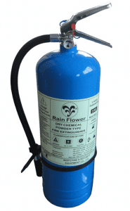 fire extinguisher colours - example of pre-1997 extinguisher colour - blue body powder extinguisher