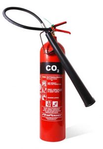 black fire extinguisher