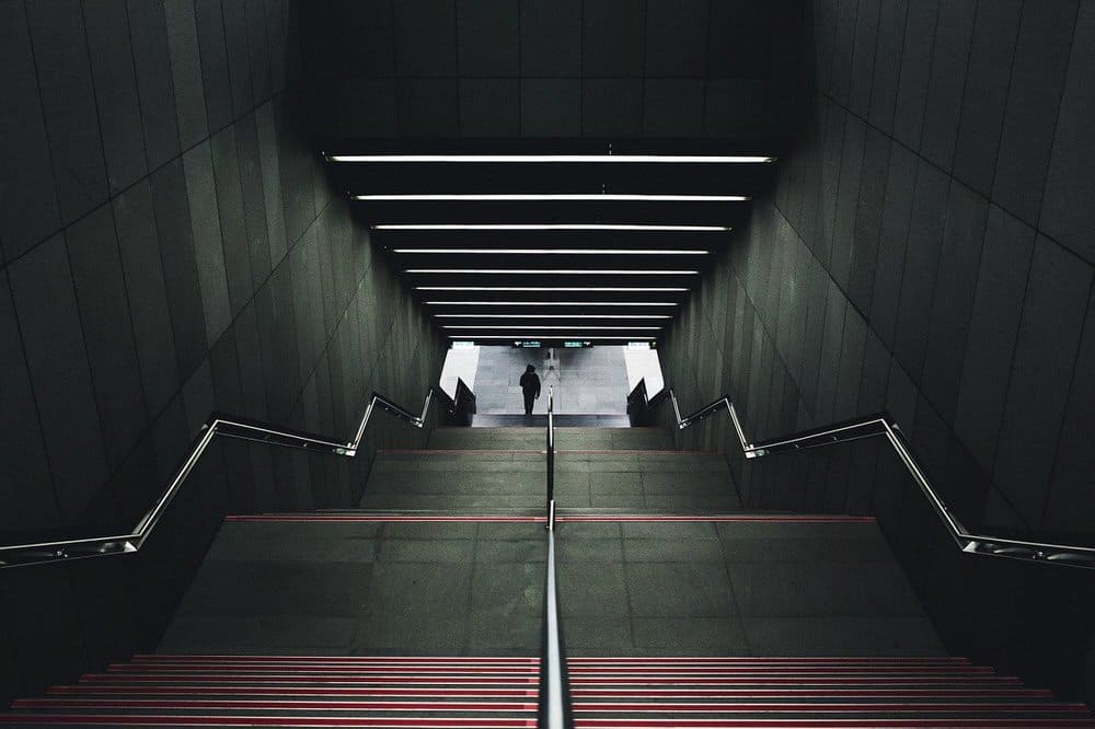 backup lighting in staircase