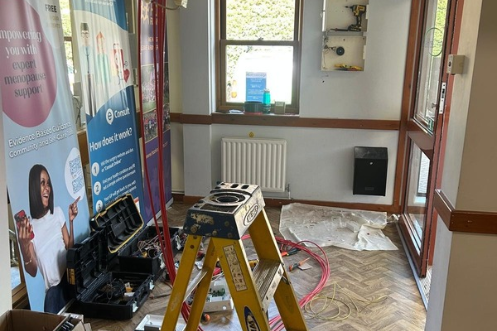 Installation of new fire alarm cabling and wireless system equipment